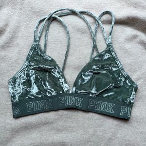 🌸Pink by Victoria’s Secret Green Velvet Bralette 🌸